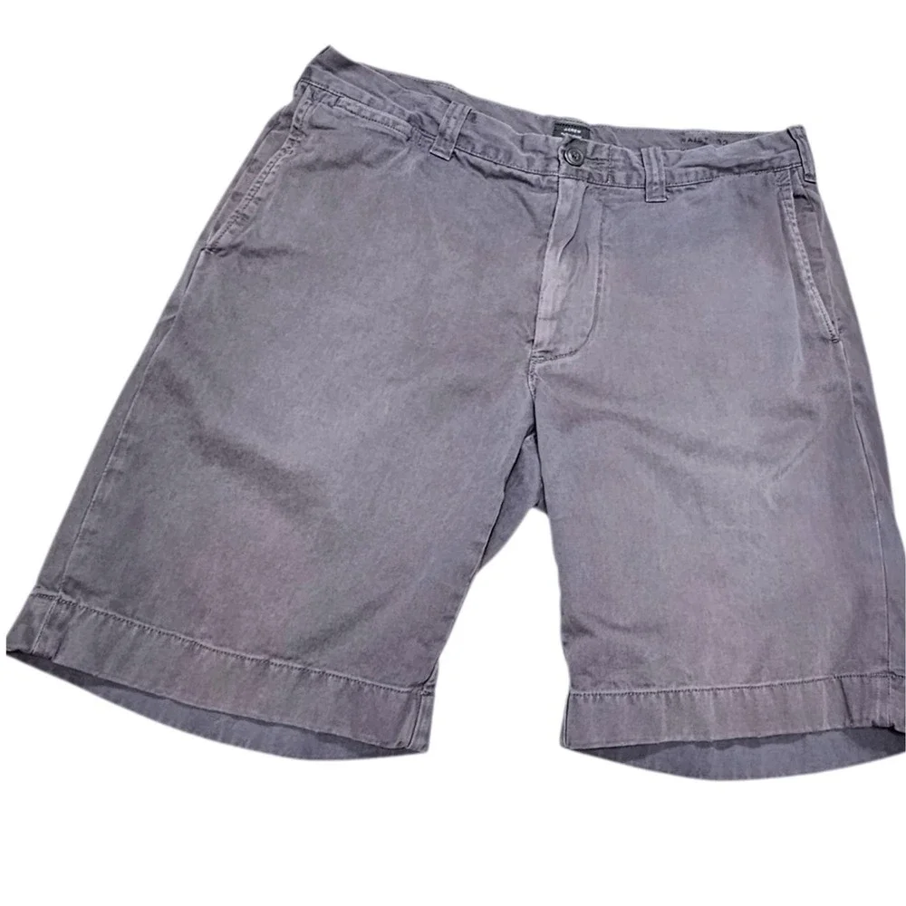 J. Crew Stanton Shorts Mens Gray 100% Cotton Flat‎ Front Casual Size 33